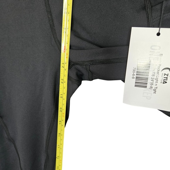 Zyia Active Black Pocket Light n Tight Hi-Rise 7/8 Leggings 24 Inch Size 6-8 NEW - Picture 2 of 4